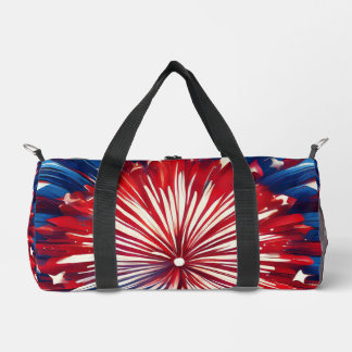Rood, Wit en Blauw Grafisch Vuurwerk Plunjezak