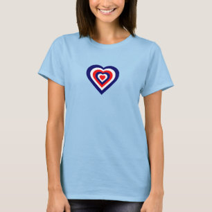 Rood wit en blauw hart t-shirt