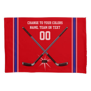 Rood wit en blauw Hockey Pillow Hoesje, speciaal a Kussensloop