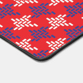 Rood wit en blauw houndstooth patroon bureaumat (Hoek)