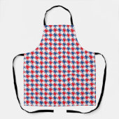 Rood wit en blauw Houndstooth Pattern Schort (Voorkant)