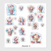 Rood wit en blauw ijs sticker (Vel)