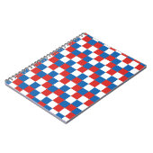 Rood wit en blauw ingecheckt patroon notitieboek (Linkerzijde)
