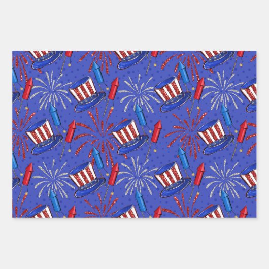 Rood, wit en blauw inpakpapier vel (Voorkant)