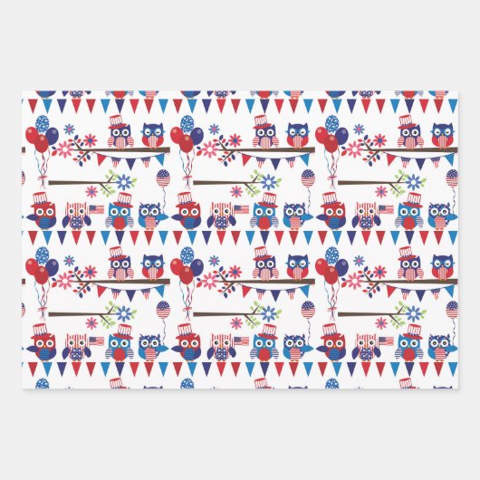 Rood wit en blauw inpakpapier vel (Voorkant 2)