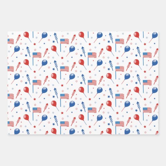 Rood wit en blauw inpakpapier vel (Voorkant)