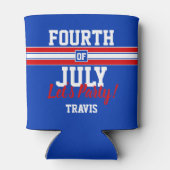 Rood Wit en Blauw Juli 4th Douane Blikjeskoeler (Achterkant)