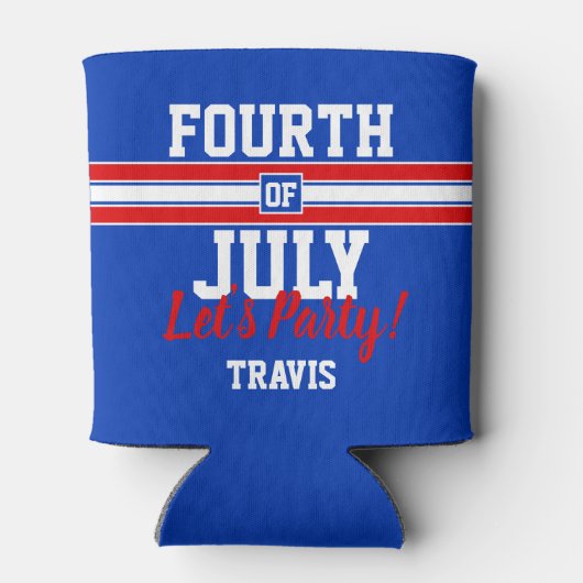 Rood Wit en Blauw Juli 4th Douane Blikjeskoeler (Achterkant)