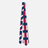 Rood wit en blauw kleurenblok afdrukken stropdas (Achterkant)