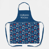 Rood, wit en blauw krullen Apron Schort (Voorkant)