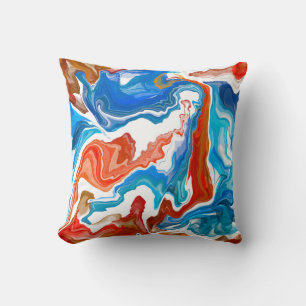 Rood, wit en blauw, lichtvochtige kunst kussen