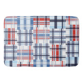 Rood, wit en blauw Madras Bath Mat (Voorkant)