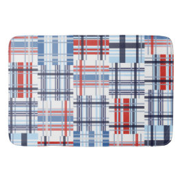 Rood, wit en blauw Madras Bath Mat