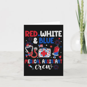 Rood Wit En Blauw Medisch Istant Crew Gelukkig 4e  Kaart