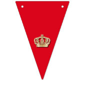 Rood, wit en blauw met gouden kroon vlaggetjes (Eerste vlag)