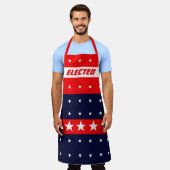 Rood wit en blauw met sterren schort (Gedragen)
