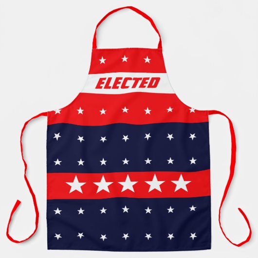 Rood wit en blauw met sterren schort (Voorkant)