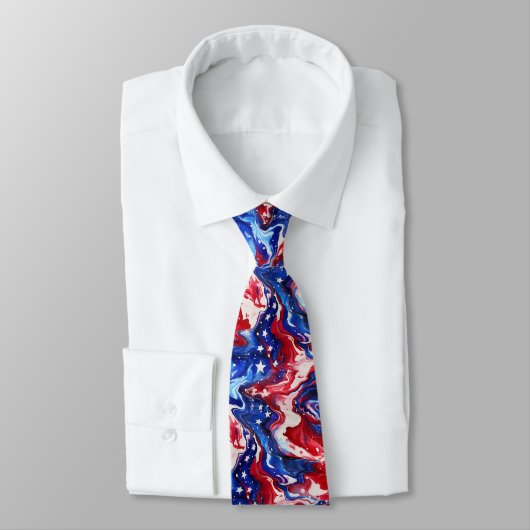 Rood Wit en Blauw Monogram Stropdas (Gebonden)