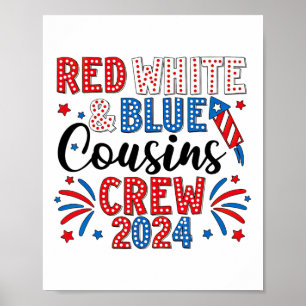 Rood wit en blauw neef bemanning 4 juli neef poster