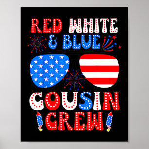 Rood wit en blauw neef bemanning 4 juli neef poster