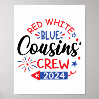 Rood wit en blauw neef bemanning 4th van juli fami poster