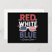 Rood wit en blauw neef crew 4th van juli briefkaart (Voorkant / Achterkant)