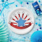 Rood wit en blauw Onafhankelijkheidsdag Papieren Bordje (Feest)