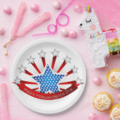 Rood wit en blauw Onafhankelijkheidsdag Papieren Bordje (Feest)