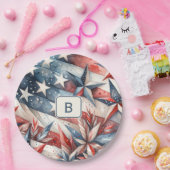 Rood wit en blauw papieren bordje (Feest)