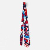 Rood, wit en blauw patriotticum stropdas (Achterkant)