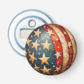 Rood wit en blauw patriottisch button flesopener (Voorkant)