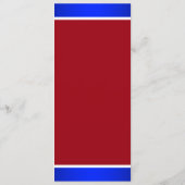 Rood, wit en blauw patriottisch huwelijksmenu menu (Achterkant)
