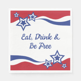 Rood, wit en blauw patriottisch servet