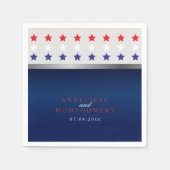 Rood, wit en blauw patriottisch Star Weddenschap Servet (Voorkant)