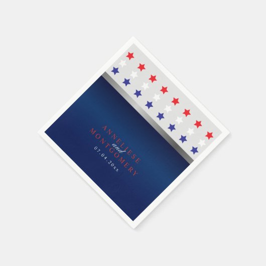 Rood, wit en blauw patriottisch Star Weddenschap Servet (Hoek)