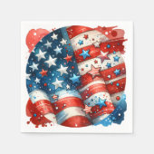 Rood, Wit en Blauw Patriottisch Vierde van Juli Fe Servet (Voorkant)