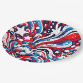 Rood, Wit en Blauw Patriottisch Vierde van juli Papieren Bordje (Gekanteld)