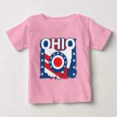 Rood Wit en Blauw Patriottische Grunge Ohio (Voorkant)