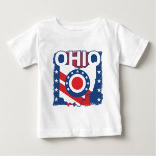 Rood Wit en Blauw Patriottische Grunge Ohio