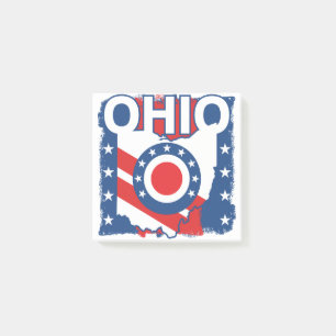 Rood Wit en Blauw Patriottische Grunge Ohio Post-it® Notes