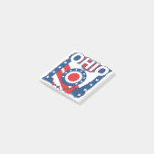Rood Wit en Blauw Patriottische Grunge Ohio Post-it® Notes (Schuin)