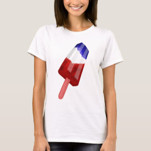 Rood, wit en blauw patriottische ijslolly t-shirt