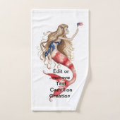 Rood, wit en blauw patriottische Zeemeermin Grimsh Handdoek (Handdoek)