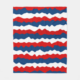 Rood, wit en blauw patroon fleece deken