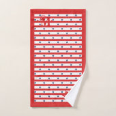 Rood Wit en Blauw Patroon Sterren Strepen Monogram Bad Handdoek (Handdoek)