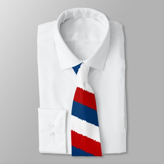 Rood, wit en blauw patroon stropdas (Gebonden)