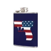 Rood wit en blauw Pistolen kolf Heupfles (Links)