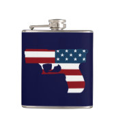 Rood wit en blauw Pistolen kolf Heupfles (Voorkant)