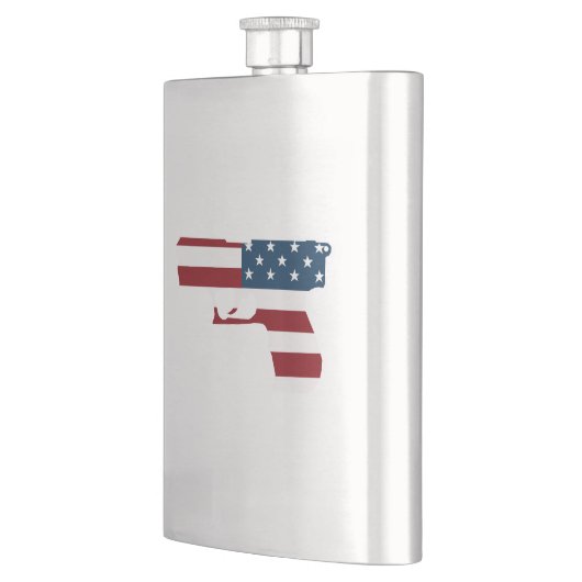 Rood wit en blauw Pistolen kolf Heupfles (Links)