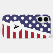 Rood Wit en Blauw Polka Dot en Streeppatroon Case-Mate iPhone Case (Achterkant (horizontaal))